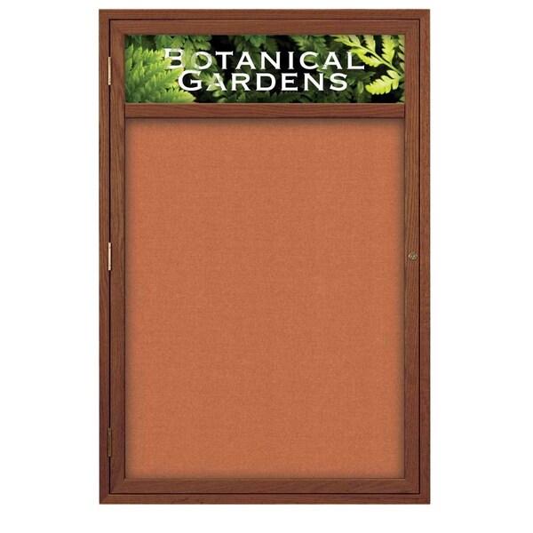 Sliding Glass Door Radius Letterboard, Hdr, 96"x48", Black/Grey Vinyl
